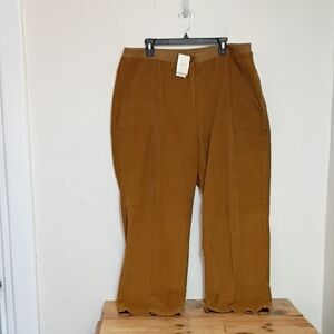 J Jill Tan Buckskin High Rise Wide Leg Corduroy Pants Size 20W NWT